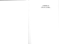 cover of the book A Primer on Linear Algebra