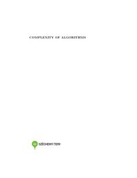 cover of the book Complexity of algorithms