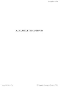 cover of the book Az elméleti minimum