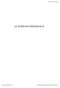 cover of the book Az elméleti minimum II.