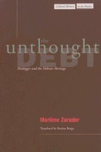 cover of the book The Unthought Debt: Heidegger and the Hebraic Heritage