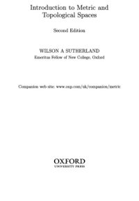 cover of the book Introduction to Metric and Topological Spaces