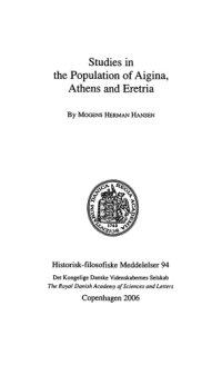 cover of the book Studies in the Population of Aigina, Athens and Eretria