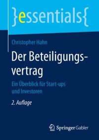 cover of the book Der Beteiligungsvertrag: Ein Überblick für Start-ups und Investoren