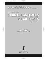 cover of the book Instructor’s Manual Formal languages and Automata