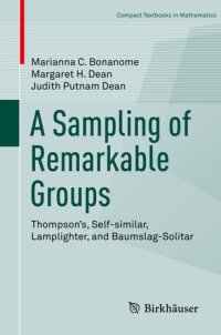 cover of the book A Sampling of Remarkable Groups: Thompson's, Self-similar, Lamplighter, and Baumslag-Solitar