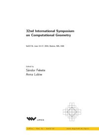 cover of the book Computational geometry, 32 international symposium, SoCG 2016 June 14-17, 2016, Boston, MA, USA