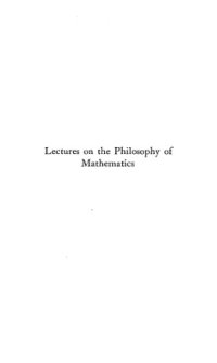 cover of the book Lectures on the philosophy of mathematics (classic reprint)