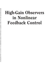 cover of the book High-gain observers in nonlinear feedback control