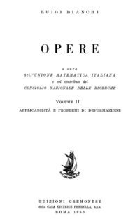 cover of the book Opere. Vol. 2: Applicabilità e problemi di deformazione