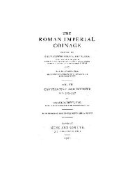 cover of the book The Roman Imperial Coinage. Constantine and Licinius A.D. 312_3 - 337