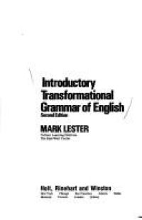 cover of the book Introductory transformational grammar of English