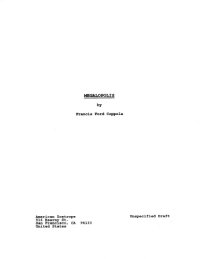 cover of the book Megalopolis: a screenplay movie script