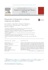 cover of the book Enumeration of idempotents in diagram semigroups and algebras