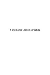 cover of the book Yanomama Clause Structure