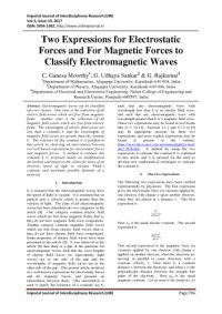 cover of the book Two Expressions for Electrostatic Forces and For Magnetic Forces to Classify Electromagnetic Waves