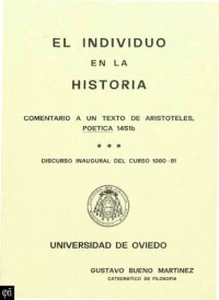 cover of the book El Individuo en la Historia. Comentario a un texto de Aristóteles. Poética 1451b