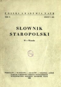 cover of the book Słownik staropolski. T. 10(W-Wżgim).