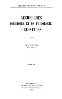 cover of the book Recherches d’histoire et de philologie orientales