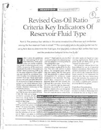 cover of the book Revised Gas-Oil Ratio Criteria-Key Indicator of Reservoir Fluid Type