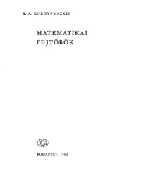 cover of the book Matematikai fejtörők