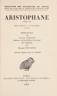 cover of the book Aristophane: Comédies. Tome III: Les Oiseaux - Lysistrata