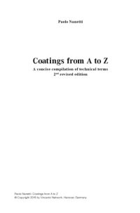 cover of the book Coatings from A to Z : A Concise Compilation of Technical Terms