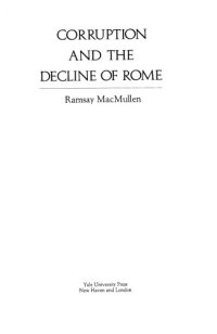 cover of the book Corruption and the Decline of Rome