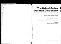 cover of the book The Oxford-Duden German Dictionary