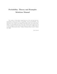 cover of the book Probability: Theory and Examples Solutions Manual