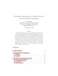 cover of the book Probability Distributions on Partially Ordered Sets and Positive Semigroups