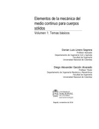 cover of the book Elementos de la mecánica del medio continuo para cuerpos sólidos Temas básicos