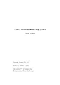 cover of the book Linux: a Portable Operating System (Master of Science Thesis)