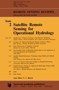 cover of the book Satellite remote sensing for operational hydrology