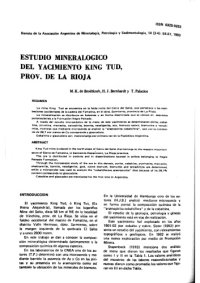 cover of the book Estudio mineralógico del Yacimiento King Tud, Prov. de La Rioja