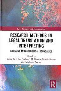 cover of the book Research methods in legal translation and interpreting : crossing methodological boundaries