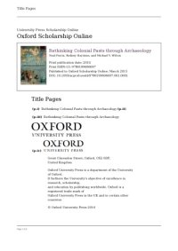 cover of the book Rethinking Colonial Pasts through Archaeology