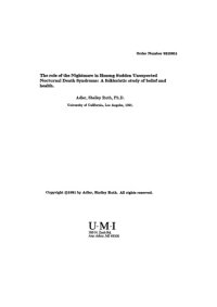 cover of the book The Role of the Nightmare in Hmong Sudden Unexpected Nocturnal Death Syndrome: A folkloristic study of belief and health