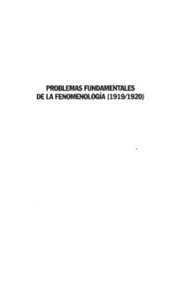 cover of the book Problemas fundamentales de la fenomenología (1919-1920)