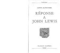 cover of the book Réponse a John Lewis