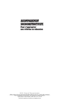 cover of the book Accompagnement socioconstructiviste: Pour s’approprier une réforme en éducation