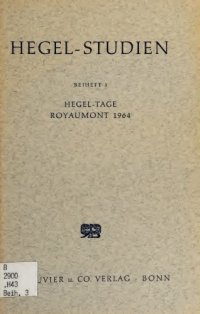 cover of the book Hegel-Tage Royaumont 1964. Beiträge zur Deutung der Phänomenologie des Geistes