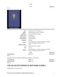 cover of the book The collected papers of Bertrand Russell (volume 28) : Man’s Peril, 1954 - 55