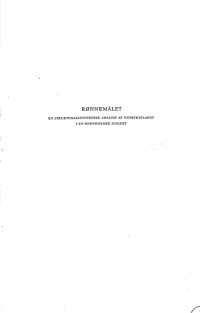 cover of the book Rønnemålet. En strukturallingvistisk analyse af udtryksplanet i en bornholmsk dialekt