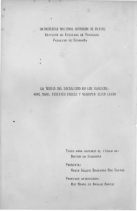 cover of the book La Teoria Del Socialismo En Los Clasicos: KARL MARX,FEDERICO ENGELS Y VLADIMIR ILICH LENIN