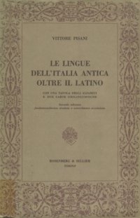 cover of the book Manuale storico della lingua latina. Le lingue dell’Italia antica oltre il latino