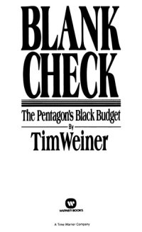 cover of the book Blank Check: The Pentagon’s Black Budget