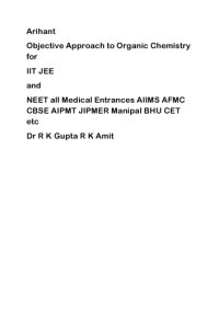 cover of the book Arihant Objective Approach to Organic Chemistry for IIT JEE and NEET all Medical Entrances Part 3 AIIMS AFMC CBSE AIPMT JIPMER Manipal BHU CET etc Dr R K Gupta R K Amit