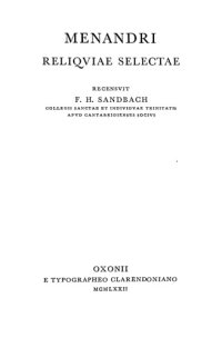 cover of the book Menandri reliquiae selectae