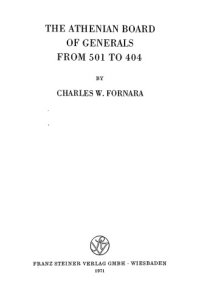 cover of the book The Athenian Board of Generals from 501 to 404